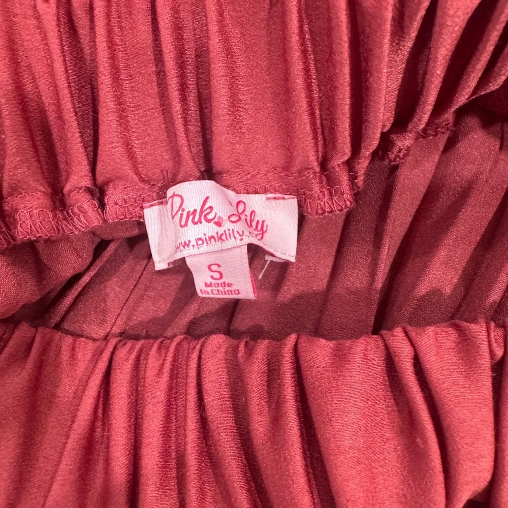 Pink Lily Pleated Midi Skirt – Dusty Rose (Size S) - Picture 2 of 3